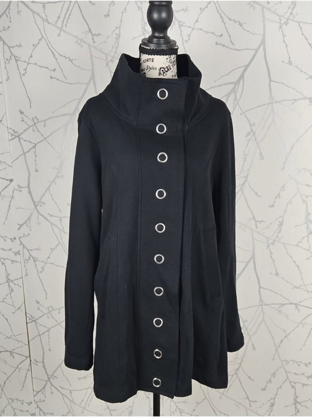 Boca Performance Black Cotton Blend Snap Closure Jacket